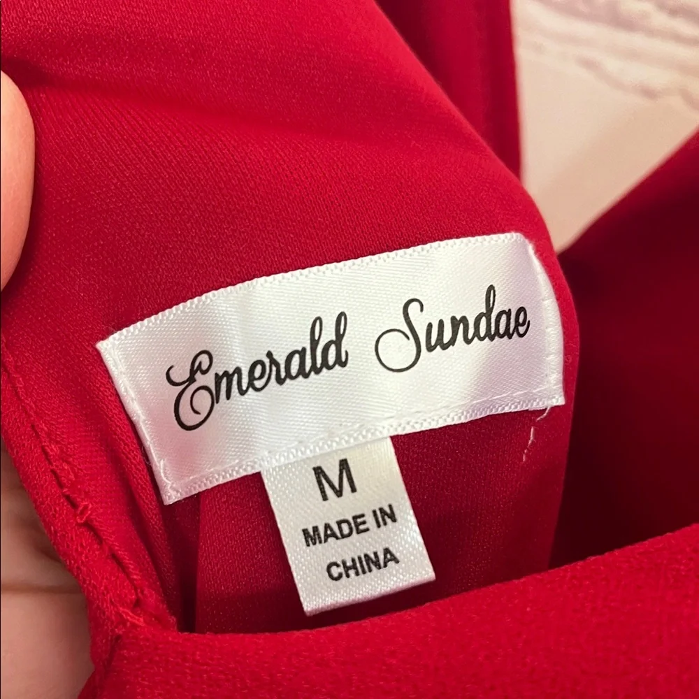 Emerald Sundae Vibrant Red Mini Dress Woman’s Size Medium - Picture 3 of 3